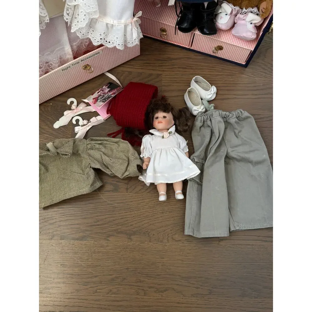Judy by Gustave F. Wolff Porcelain Doll in Wardrobe Trunk Case w/ Outfits